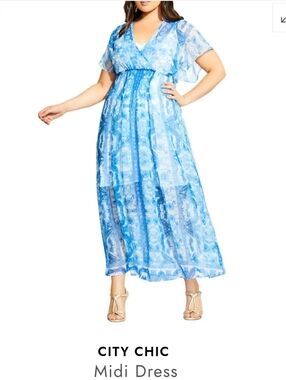 City Chic "Midi Dress" & "Maxi Mykonos Swim Cover Up", 18M, Style#00200964, NWT